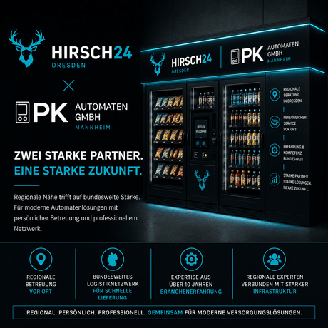 Partnerschaftsfoto Hirsch24 x PK Automaten GmbH