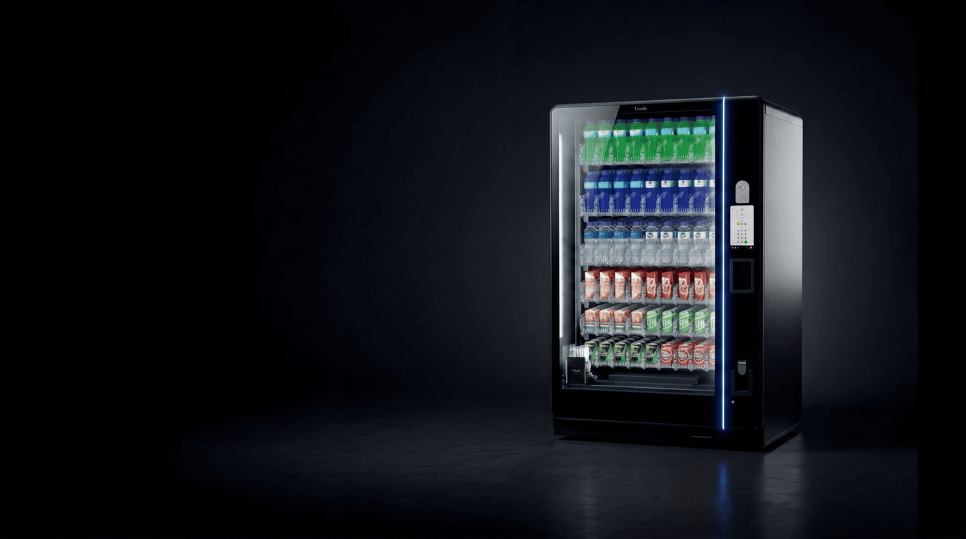 Auf dem Foto ist ein SandenVendo Legend Line Automat zu sehen.
